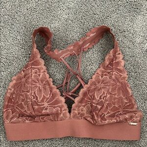 Victoria’s Secret PINK Shimmery Copper / Light Rust Colored Lace Bralette